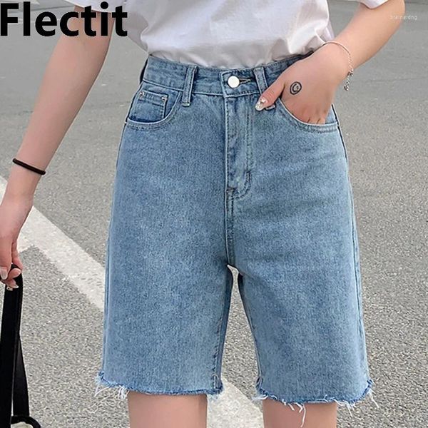 Jeans femminile flettit women donne tongline shorts in denim in difficoltà degli anni '90 tagliata in vita alta con orlo sfilacciato streetwear