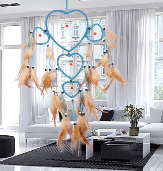 Handmade Diy Dream Catcher Fivings Hearts Dreamcatcher Wall Hanging Car Party Decor Home Craft Dreamcatcher E5M13578190