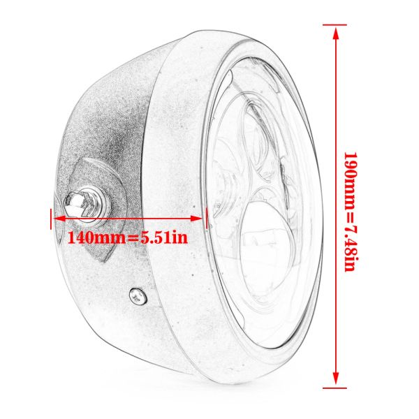 7,5 polegadas do Universal Cafe Racer redondo motocicleta led lumin