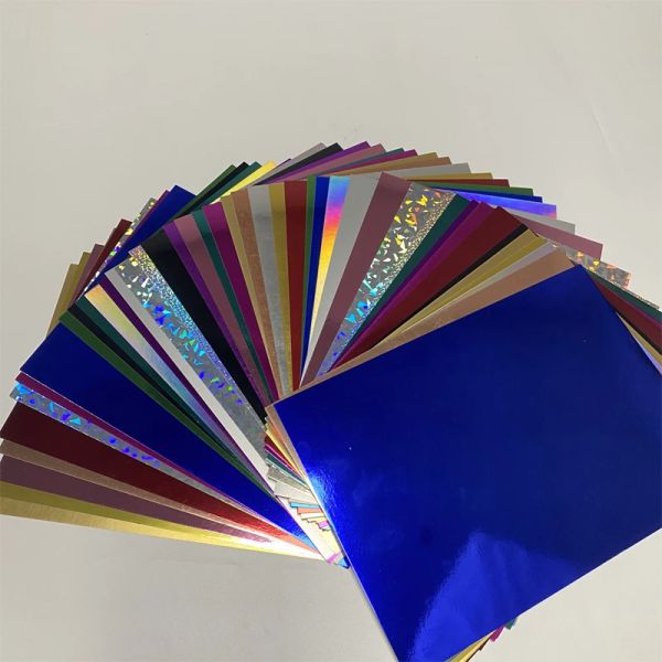 15 Blätter/Pack Multi-Farben-Handwerkspapier 250GSM A4 FSC Spiegelebene Blitz DIY Handgemachte Aluminium-Folie Metallic Paper