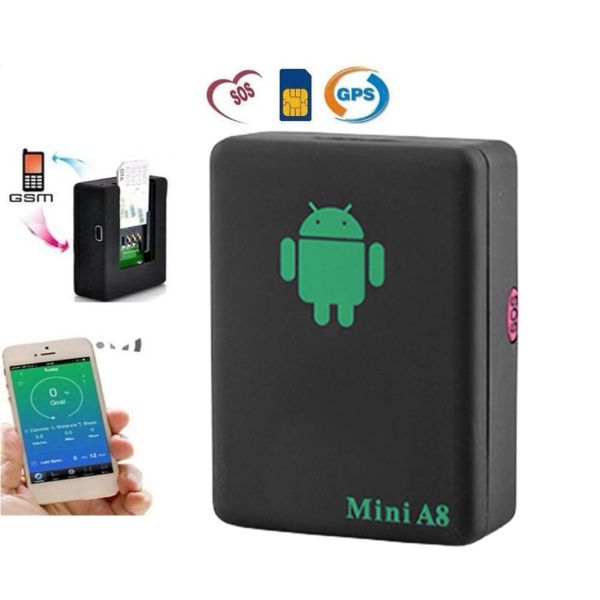 A8 Mini GPS Tracker Car Rastreando em tempo real Anti-Perd Key Wallet Rastreing Device GSM GPS GPRS Online Site gratuito Aplicador de aplicativo