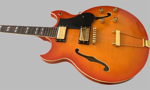 Werksbesten Custom Shop Jazz Hollow Body E -Gitarre Zitronenburst Großhandel