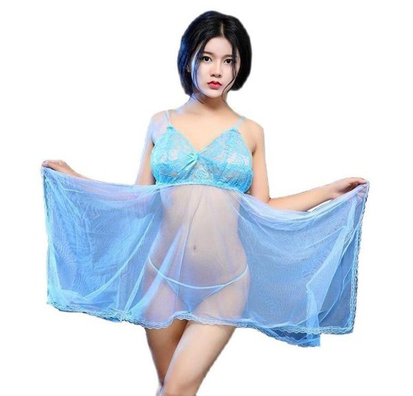 Women039s Sleepwear Women Lace Lingerie sexy Night Dress Terne Ladies Uniform Tentação Strap Nightdress Nightgown Sxey Pajamas9965903