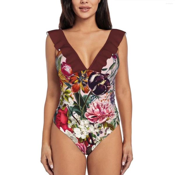 Costumi da bagno da bagno esotico estate da giardino arruffato costume da bagno monopezzo donna sexy monokini da bagno da bagno da balda