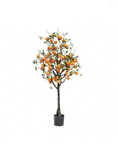 Dekorative Blumen große Simulation Orange Obstbaum gefälschte Bäume Boden Bonsai Innenzimmer Wohnzimmer Dekoration Ornamente