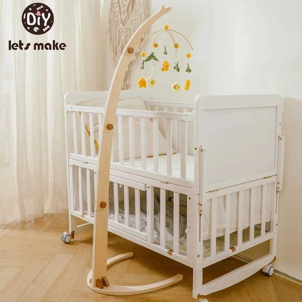 Mobiles# Baby Sidewinder Phone Bed Ringtone Stand Toy 0-12 meses Baby Cradle Music Box Baby Wooden Phone Standing Toy Stand Toy Gifts Q240525