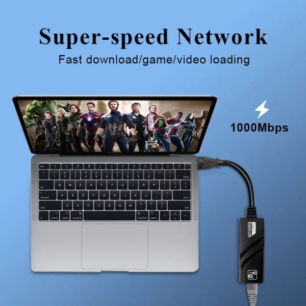 USB 3.0 до Gigabit Ethernet RJ45 LAN (10/100/1000) MBPS -адаптер Ethernet Network Card для ПК Macbook Windows 10 Ноутбук