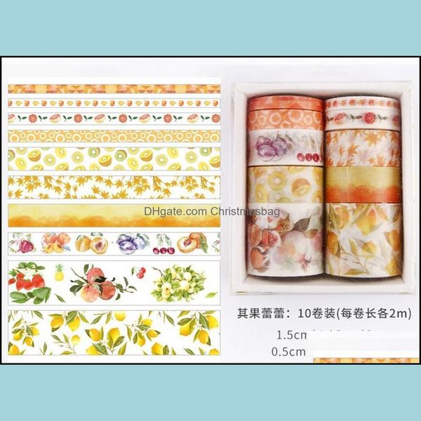 Nastri adesivi 10 pezzi/scatola fantasy oceano beautif fiori piante foglie di lavaggio fai -da -te per scrapbooking nastro per mascheramento bbyerer dro dhsao