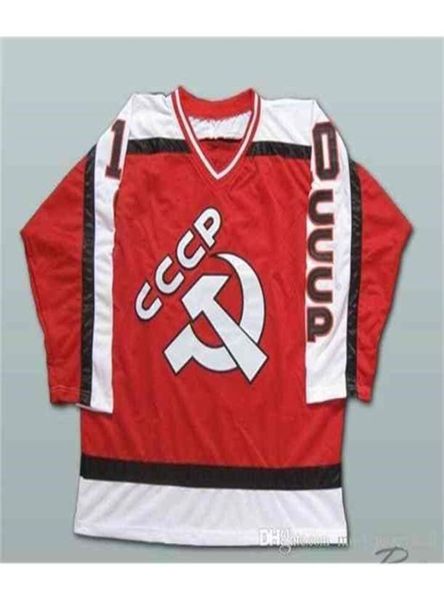 Ceuf 20 Vladislav Tretiak Jersey CCCP Павел Буре 10 Российский хоккей Джерси Пользователь любое имя №2874337