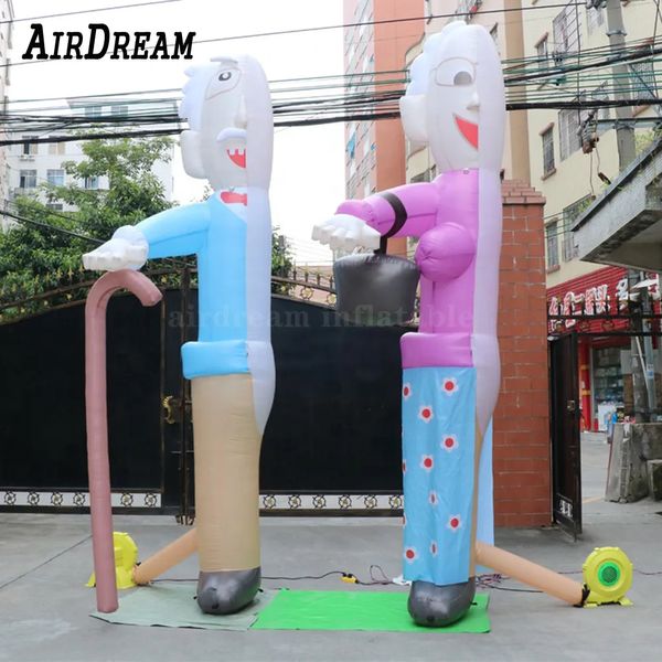 Figure gonfiabili a vendita calda all'ingrosso figure gonfiabili Sarah e Abraham Cartoon 4mh personaggi in pallone pubblicitario 0001