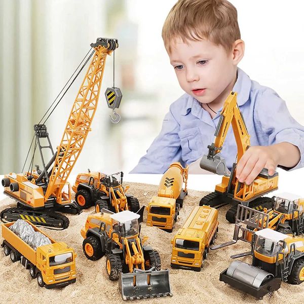 Diecast Model Cars Construction Weeling Vehicle Toy Collection Game Game Set Tractor Dump Dumbar Truck Excavator Cement Roller Regalo di compleanno S2452744