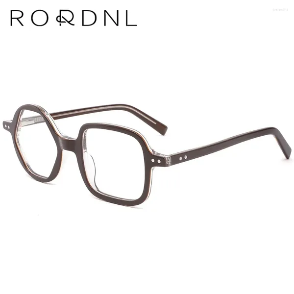 Sonnenbrillen Frames Großhandel Myopia Rundrahmen Gläser Frauen Männer verschreibungspflichtige optische Quadratien Brille Hochwertige Retro -Acetat -Marke