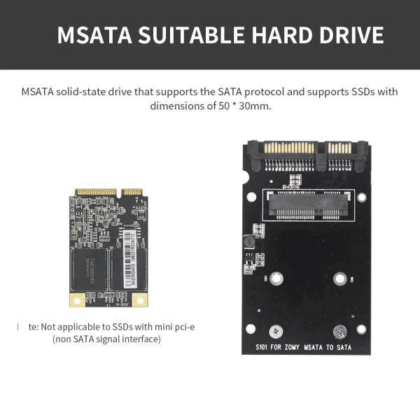 Tisric M2 SSD -Gehäusegehäuse MSATA/NGFF an SATA 22PIN Festplatte 2,5 Zoll M.2 MSATA NGFF SATA -Adapterbox bis zu 6 Gbit/s