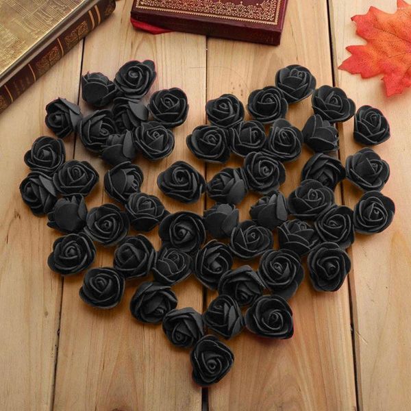 Dekorative Blumen Seide mit Stielen Papier Kronleuchter 100pcs Simulation Schaumrosen PE Rose Kopf Künstliche Girlande Hochzeit