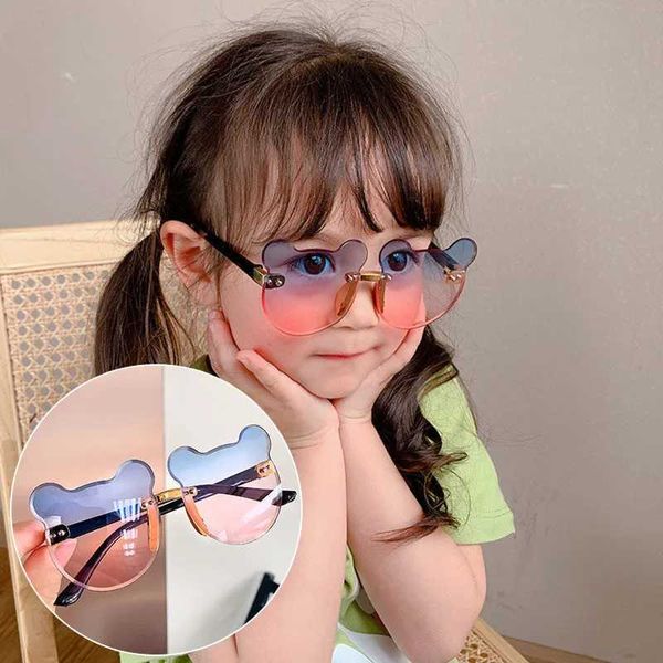 Солнцезащитные очки детские бокалы в форме медведя мода мультфильм солнцезащитный козырь
