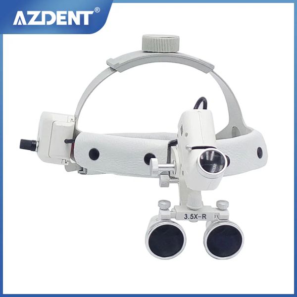 Azdent 5W Dental LED Dental Headlight Binocular Loupes 3,5X Lupe Medical Head Abranda Ottica Nictigare Dental Lab Instruments