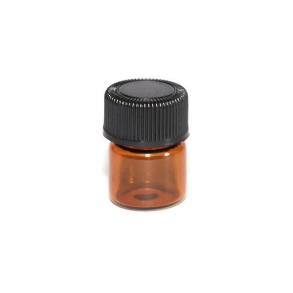 Bottiglie di imballaggio all'ingrosso 1 ml/ 2 ml di olio essenziale di vetro ambra per flacone per tubi campione con spina e tappi per le consegne di consegna scolastica Dhoi6