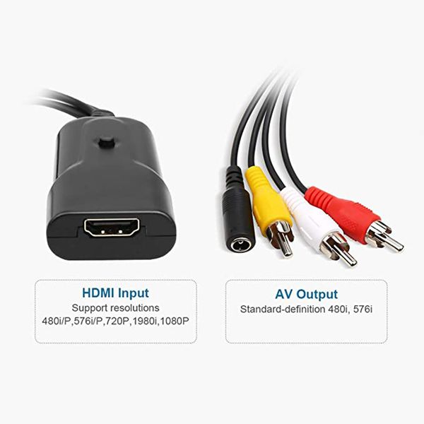 HDMI para AV CVBS RCA CONVISO COMPOSTO 1080P HDMI ADAPTOR DO VIDEO DE AUDIO