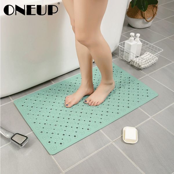 Oneup Anti Slip Bad Matten auf dem Boden Abflussbares Badezimmer Teppich PVC Weiche Badmatten mit Saugnapfbecher Badezimmerzubehör 248a