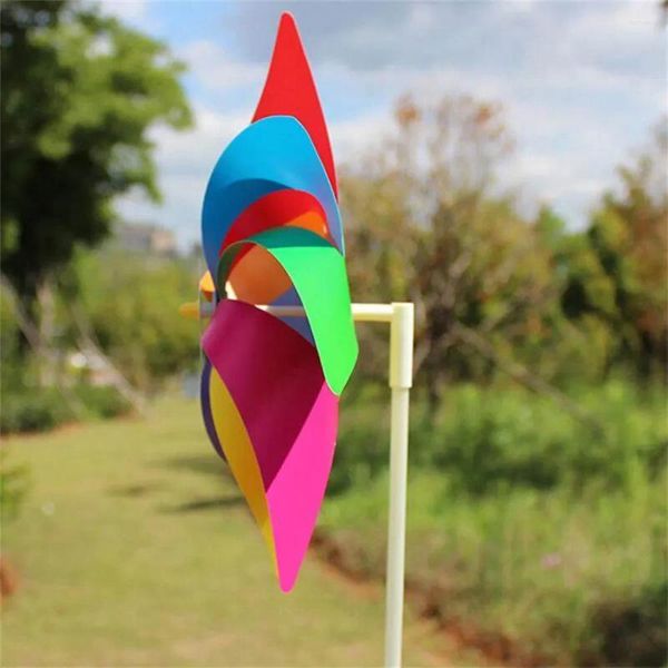 Decorações de jardim Plástico Mill Windmill Outdoor colorido decoração de festa de brinquedos para crianças para exposição de dança Prop