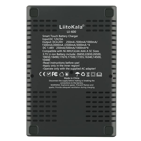 1-5pcs liitokala li-600 LCD-Anzeige-Batterieladegerät für 3,7 V 1,2 V 18650 26650 21700 26700 AA AAA Test Batteriekapazität