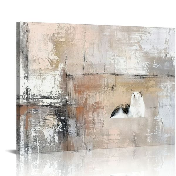 Gold Abstract Wall Art Decor Minimalist Canvas Arte da parede para sala de estar Modern emolduradas imagens para o escritório em casa para mulheres prontas para pendurar