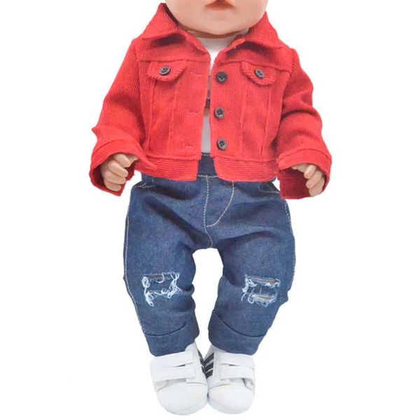 Кукол кукол кукол мини -кукольная одежда модная куртка для джинсовой куртки, подходящие для 45 -сантиметровых американских кукол и аксессуаров для новорожденных кукол wx5,27