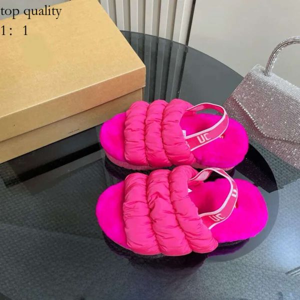 Дизайнер Uggg Wool Integrated Womens Slippers Spect Plush Open Burry Furry Home Shoes tazz износостойкие оба в помещении на открытом воздухе с толщиной резины 5C 821