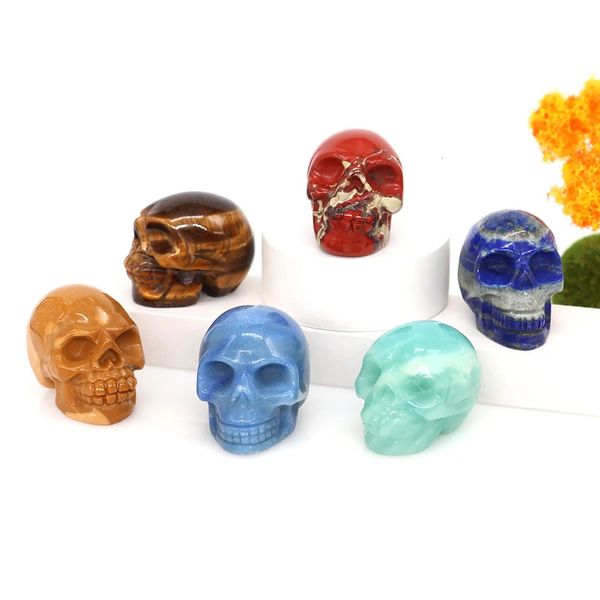 15 Статуи черепа Натуральные кристаллы аметист исцеляющий Рейки Призрак. Статуэтка поставляет Колдовство поставляет чакра Хэллоуин домашний декор 240528
