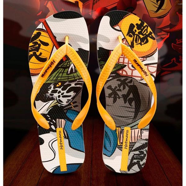 Hausschuhe Cartoon Flip Flops Herren Sommer China-Chic-Antiskid Außenverschleiß Clip Foot Outdoor Travel Beach