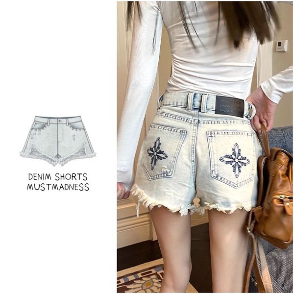 Donne Retro Hot Girls Sexy High Waist Back Cross Recamir jeans Shorts SMLXLXXL