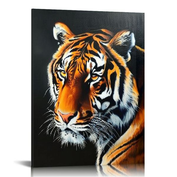 Tiger wall art tela stampare decorazione artwork wildlife animali tigre decorazioni per la casa facile da appendere per soggiorno camera da letto e ufficio da cucina per la casa opere d'arte