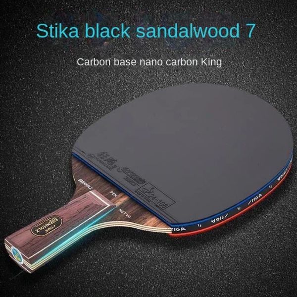 Racquista da tennis a tavolo professionale Nano Carbon King Ebony 7 Metal Standard Pure Wood 7 strato Butterfalla tempesta offensiva 240528
