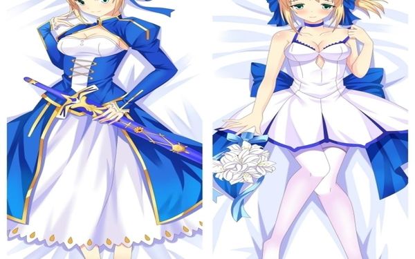 Anime Dakimakura Fate Fate Stay Night Saber 150x50cm 100x35cm Caixa de travesseiro Manga 1 Y2004178806074