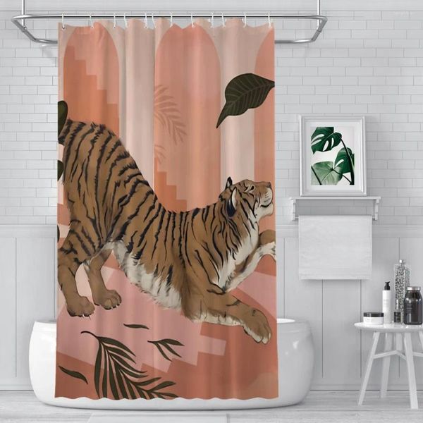 Tende da doccia facili tigre toppa impermeabile per partizioni divertenti accessori per decori per la casa divertenti