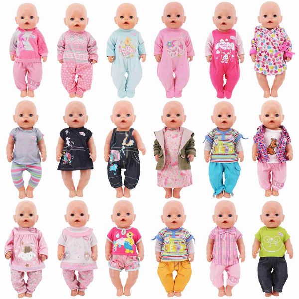 Dolls Dolls Dolls 43 cm recém -nascidos Baby Recycled Doll Cloths Acessórios de 18 polegadas American Doll Girl Toy Gift Nossa geração nenuco WX5.27