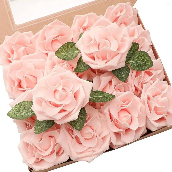 Flores decorativas D-Seven Artificial Blush rosa Avalanche Rose 16/32pcs 3,5 