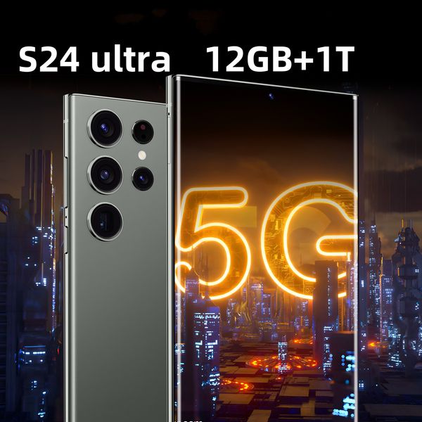 Smartphone S24 Ultra Dual SIM 5G Android Phone 1TB 6,8 Zoll 13MP+50 MP Kamera Mobile Handys Entsperren Touchscreme Telefongesichtserkennung Englisch Spielen Sie Video -E -Mails