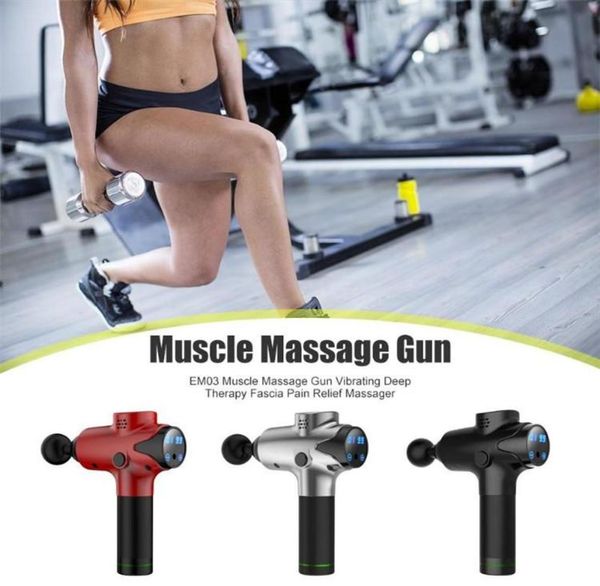 Gun di massaggio muscolare a 20 velocità di tissutale profondo Massager terapia fascia massaggiatrice che esercita sport slitt a sollievo dal dolore con 6 hea3891562