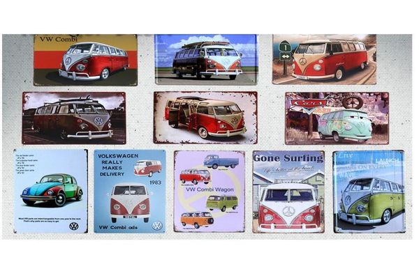 2021 decorazioni per la casa vintage marchio autobus combi carichi di vagone in metallo dipinto poster arte garage bar bar per sala stagno piatto di metallo dimensione 4932147