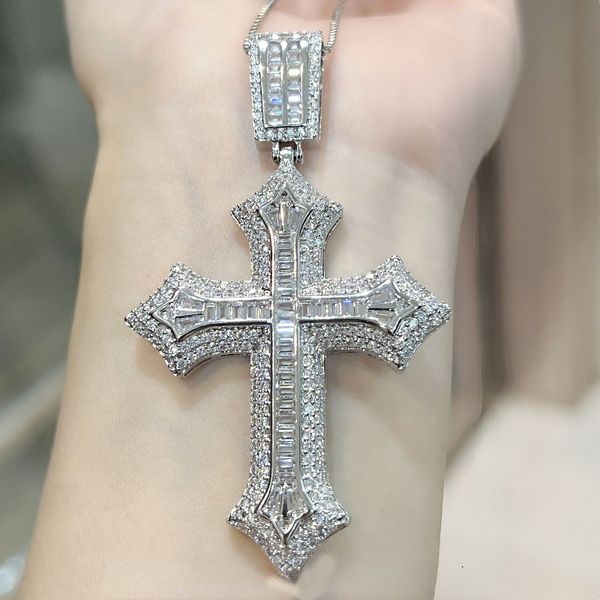 Модная хипхоп -лаборатория алмазной кулон 925 серебряный серебряный серебряный ожерелье для женщин Мужские ювелирные изделия.
