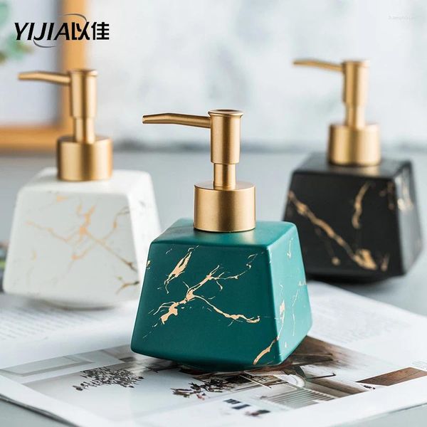 Жидкий мыльный диспенсер высококачественный шаблон мраморного рисунка WC Basin Basin Ceramic Lotion Bottle Bottle Shampoo Shampoo Gel Gel насосы бутылки