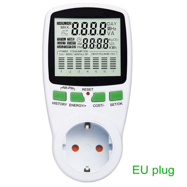 Elettricità Digital LCD Energy Meter Wattmeter Elettricità KWH METRO DI ALIMENTAZIONE EU FRANCESE USA UK AU PROPGA