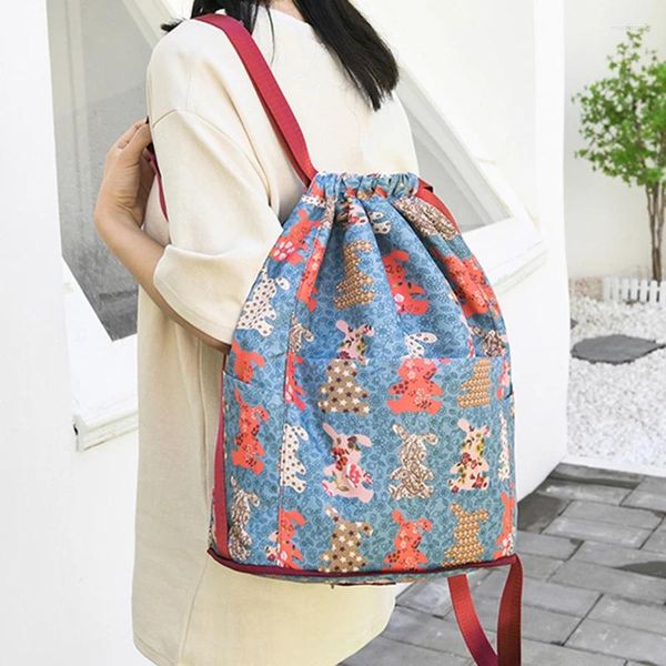 Bolsas de armazenamento Moda Mulher Backpack Backpack de alta qualidade Girls Meninas Viagens em casa Pouca dobrável portátil