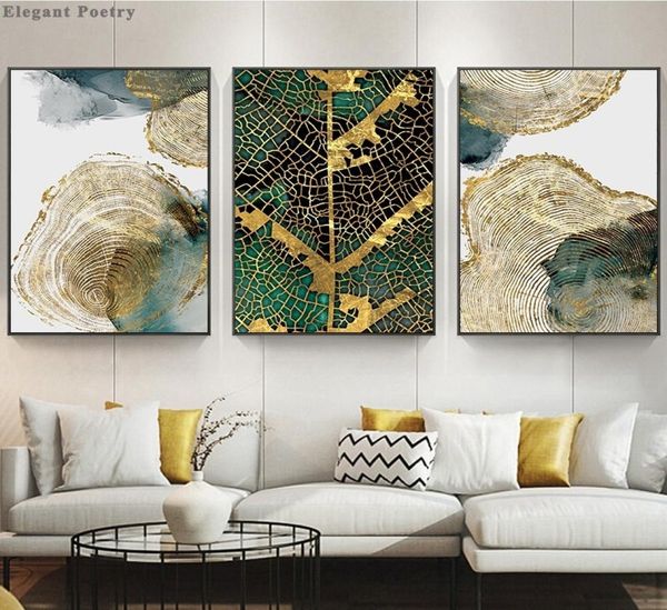 3 painéis folhas e texturas de tronco Nórdica Poster impressão abstrata Canvas Pintura a óleo Fotos decorativas modernas sala de estar Home6709850