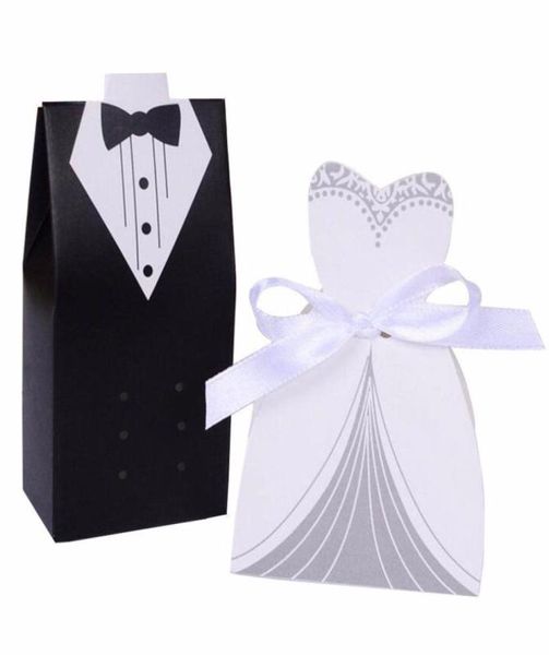 HD 50 Setlot Bride and Groom Candy Candy Box Presentes de casamento para hóspedes Supplies de lembranças Caixa de chocolate4429205