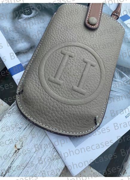 Designer per borsa per telefono in pelle di cuoio per iPhone 15 pro max 14promax 13 12 11promax xs 15 più Samsung S24 Ultra S23 Plus S22 S21 Nota 20 Copertina universale Crossbody Lanyard