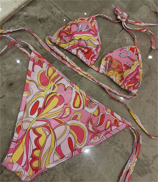 Многоцветные женские женские бикини для купальных костюмов бренд бренд для купания костюмы Дизайнерский летний сплит роскошный пляжный бюстгаль