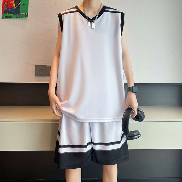 Junior High School Student Basketball Uniform, Jersey de secagem rápida no verão, camiseta masculina de seda de gelo, traje esportivo estudantil do ensino médio