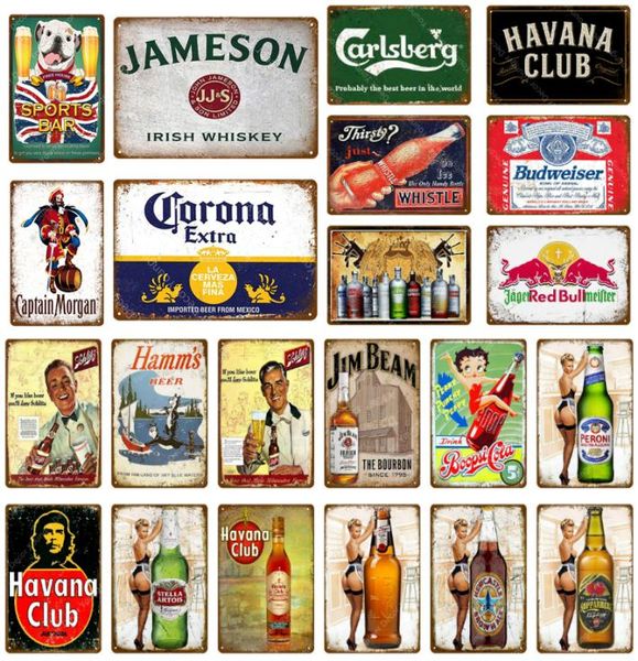 Sports Bar Decor Whisky Beer Metal Tin Signs Pub Bar Cafe Decoration Starters Wall Stickers Art Painting Iron Poster Decor Art 2019 N6215842